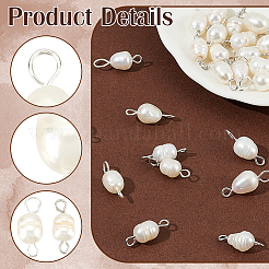 30Pcs 2 Styles Natural Cultured Freshwater Pearl Bead Links Connectors&nbsp;FIND-PH0021-35