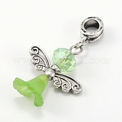 Lovely Wedding Dress Angel Alloy European Dangle  Large Hole Pendants&nbsp;PALLOY-JF00003