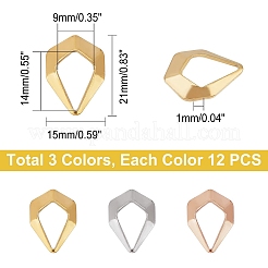 36Pcs 3 Color Ion Plating(IP) 304 Stainless Steel Open Pendants&nbsp;STAS-DC0005-91