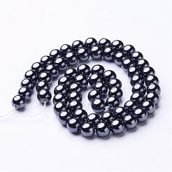 6MM Black AAA Grade Round Non-Magnetic Synthetic Hematite Beads Strands&nbsp;X-G-H1072-1