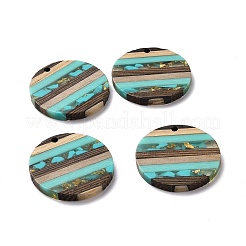Transparent Resin & Walnut Wood Pendants&nbsp;RESI-TAC0017-68A-03