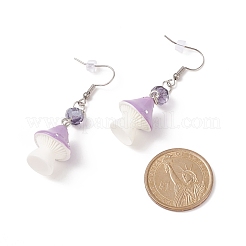 Resin Mushroom with Glass Dangle Earrings&nbsp;EJEW-JE04995