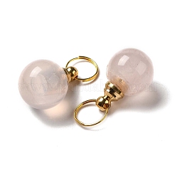 Natural Rose Quartz Openable Perfume Bottle Pendants&nbsp;G-A026-02B