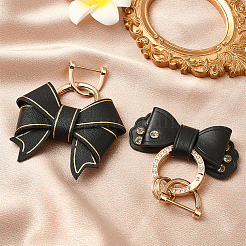 2Pcs 2 Styles PU Leather Bowknot Pendant Decoration&nbsp;HJEW-SP0001-23C