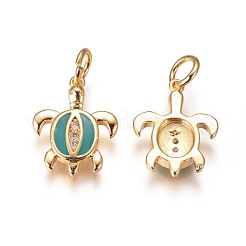 Brass Enamel Pendants&nbsp;ZIRC-I026-03G
