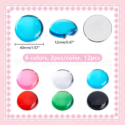 12Pcs 6 Colors Acrylic Imitation Cat Eye Cabochons&nbsp;MACR-NB0001-32