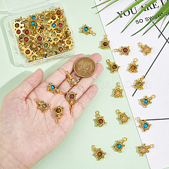 60Pcs Natural & Synthetic Mixed Gemstone Pendants&nbsp;PALLOY-NB0003-95