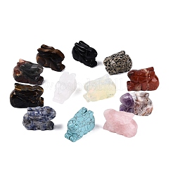 Natural & Synthetic Mixed Gemstone Rabbit Figurines Set&nbsp;G-Q615-05