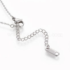 304 Stainless Steel Initial Pendant Necklaces&nbsp;NJEW-O118-34