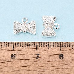 Brass Micro Pave Clear Cubic Zirconia Charms&nbsp;KK-N288-08S