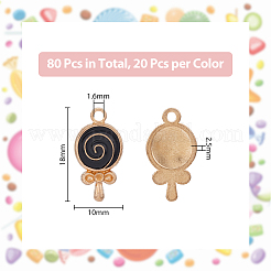 80Pcs 4 Colors Rack Plating Alloy Enamel Pendant Rhinestone Settings&nbsp;FIND-DC0003-11