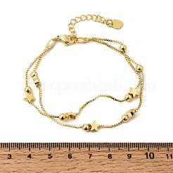 Brass Box Chain Multi-strand Bracelets for Women&nbsp;BJEW-C140-27G