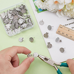 80Pcs 304 Stainless Steel Stud Earring Findings&nbsp;STAS-ME0001-44
