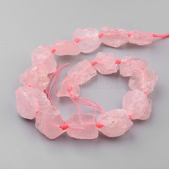 Natural Raw Rose Quartz Beads Strands&nbsp;G-D833-20