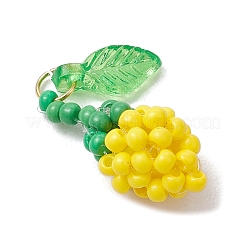 Glass Seed Beaded Rose Pendants&nbsp;PALLOY-MZ00627-01