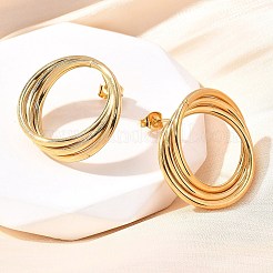 201 Stainless Steel Stud Earrings&nbsp;LS-EJEW-Q026-01G