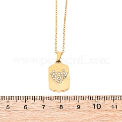 201 Stainless Steel Crystal Rhinestone Pendant Necklaces for Women&nbsp;NJEW-F335-01G-02