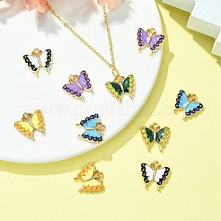 10Pcs 5 Colors Alloy Enamel Pendants&nbsp;ENAM-YW0003-78