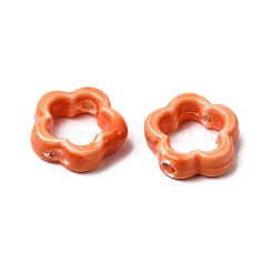 Flower Hollow Glazed Porcelain Bead Frame&nbsp;PORC-A034-09J
