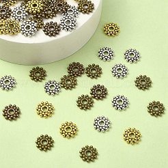 100Pcs 4 Colors Gear Tibetan Silver Alloy Spacer Beads&nbsp;TIBEB-YW0001-66
