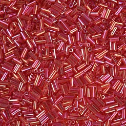 Tube AB-Color Plated Glass Bugle Beads&nbsp;SEED-R011-165B