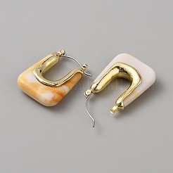 Acrylic Rectangle Hoop Earrings&nbsp;EJEW-WH0012-039D