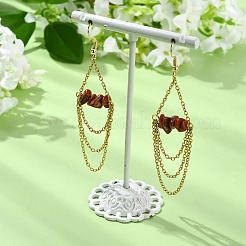 Natural Gemstone Dangle Earrings&nbsp;EJEW-JE07287
