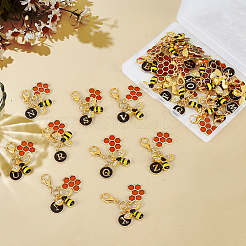 26Pcs Alloy Enamel Bees Pendant Decorations&nbsp;HJEW-MA00048