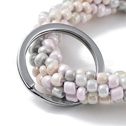 Glass Beaded Bracelet Wrist Keychain&nbsp;AJEW-Z018-01G