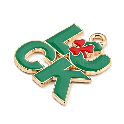 Saint Patrick's Day Alloy Enamel Pendants&nbsp;ENAM-G222-01C-02