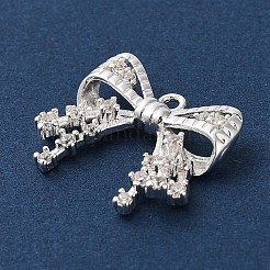 Brass Micro Pave Clear Cubic Zirconia Pendants&nbsp;KK-G491-20D-S