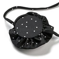 Polka Dot Pattern Fabric Rose Tie Choker Necklaces for Women&nbsp;LS-NJEW-Z022-01D