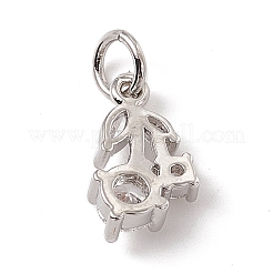 Brass Micro Pave Cubic Zirconia Charms&nbsp;ZIRC-F132-05P