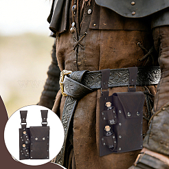 Rectangle PU Leather Medieval Waist Belt Bag with 2Pcs Glass Potion Bottles&nbsp;AJEW-WH0696-581B