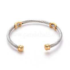 304 Stainless Steel Cuff Bangles&nbsp;BJEW-L642-34GP