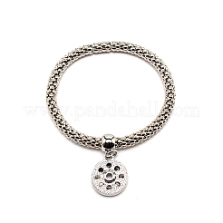 Donut Charm Stretch Bracetet for Girl Women&nbsp;BJEW-WH0016-02P