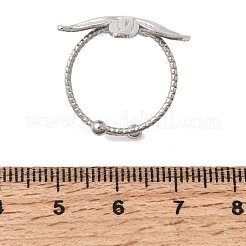 Starfish 304 Stainless Steel Cuff Open Rings for Women&nbsp;RJEW-A105-01P