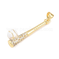 Brass Micro Pave Cubic Zirconia with Enamel Pendants&nbsp;KK-Z145-04G