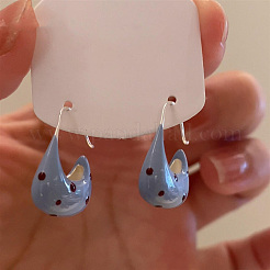 Alloy Enamel Polka Dot Pattern Dangle Earrings&nbsp;WG044D4-01