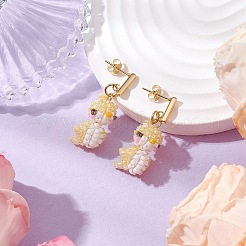 GLass Stud Earrings&nbsp;EJEW-MZ00257-01