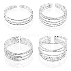 4Pcs 4 Style Crystal Rhinestone Tennis Bangles Set&nbsp;BJEW-FI0001-57