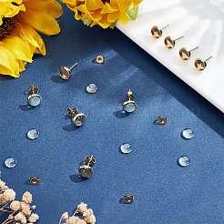 40Pcs 304 Stainless Steel Stud Earring Settings&nbsp;DIY-SP0007-46D
