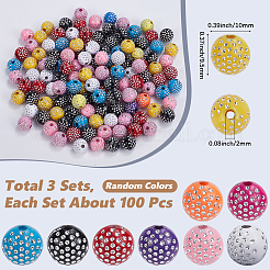 200Pcs 3 sets Opaque Acrylic Beads&nbsp;OACR-SC0002-06
