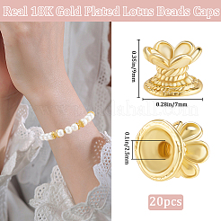 20Pcs Brass Lotus Beads&nbsp;KK-BBC0015-59