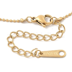 Ion Plating(IP) 304 Stainless Steel Heart Pendant Ball Chain Necklaces for Women&nbsp;NJEW-F328-03G