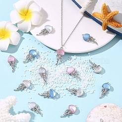 20Pcs 4 Colors Alloy Resin Pendants&nbsp;RESI-YW0005-73