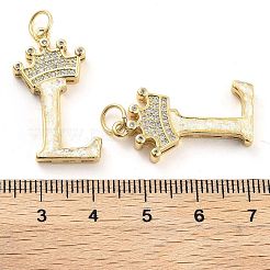 Brass Micro Pave Clear Cubic Zirconia Pendants&nbsp;KK-G498-01L-02