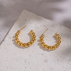 Twist C-Shaped 304 Stainless Steel Stud Earrings&nbsp;RC9217