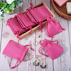 20Pcs Rectangle Polyester Imitation Burlap Packing Pouches Drawstring Bags&nbsp;ABAG-TA0001-95E