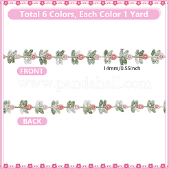 6 Yards 6 Colors Polyester Flower Lace Trim Ribbon&nbsp;OCOR-GA0002-25